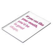 Als je rende zoals je mond... notitieboek (Linkerzijde)