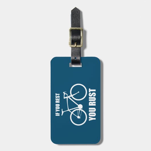 Als je rust ben je aan het fietsen bagagelabel (Voorkant verticaal)