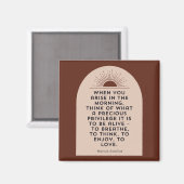 Als je 's ochtends opstaat. Stoic Quote Magneet (Voorkant / Achterkant)