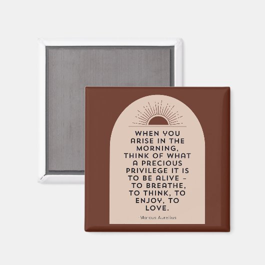 Als je 's ochtends opstaat. Stoic Quote Magneet (Voorkant / Achterkant)