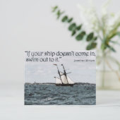 Als je schip niet binnenkomt, zwem er dan naar toe briefkaart (Staand voorkant)