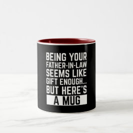 Als je schoonvader zijn al een cadeau genoeg lijkt tweekleurige koffiemok