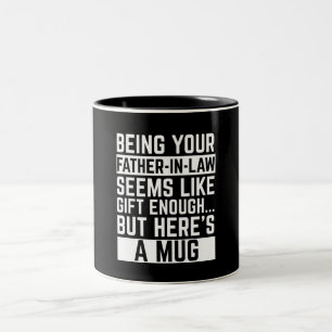 Als je schoonvader zijn al een cadeau genoeg lijkt tweekleurige koffiemok