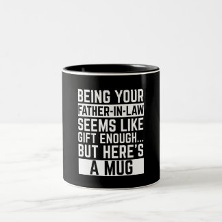 Als je schoonvader zijn al een cadeau genoeg lijkt tweekleurige koffiemok