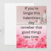 Als je Single bent, weet deze Valentijnsdag het no Feestdagenkaart (Voorkant / Achterkant)