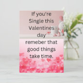 Als je Single bent, weet deze Valentijnsdag het no Feestdagenkaart (Staand voorkant)