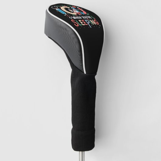 Als je slaapt Grappige IC Nurse Kerstmis Golfheadcover (Schuin)
