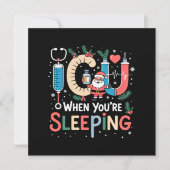 Als je slaapt Grappige IC Nurse Kerstmis Kaart (Voorkant)