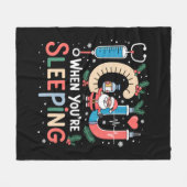 Als je slaapt Grappige ICU-verpleegster Kerstmis  Fleece Deken (Voorkant (Horizontaal))