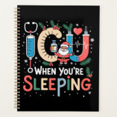 Als je slaapt Grappige ICU-verpleegster Kerstmis Planner (Voorkant)