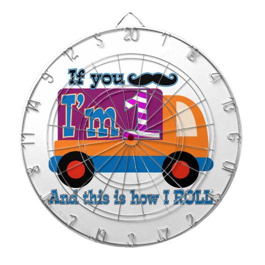 Als je snor ben ik één en zo ben ik Roll Dartbord (Voorkant)