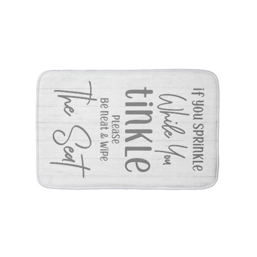 Als je strooit grappige boerderij wit hout badmat (Voorkant)