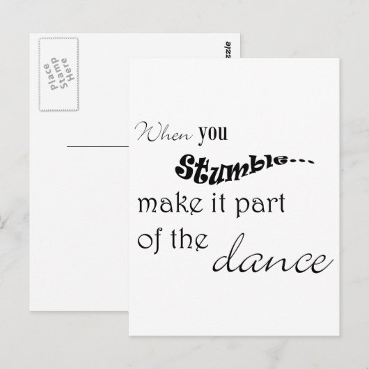 Als je stummert, maak het deel uit van de dans briefkaart (Voorkant / Achterkant)