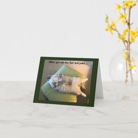 Als je te snel eet kaart (Gele Bloem)