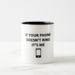 Als je telefoon niet rinkelt ben ik het tweekleurige koffiemok