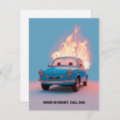 Als je twijfelt, bel papa grappige Vaderdag voor p Feestdagenkaart (Voorkant / Achterkant)