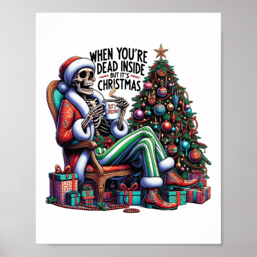 Als je van binnen dood bent, maar het is een kerst poster (Voorkant)