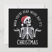 Als je van binnen dood bent, maar het is kerstseiz feestdagenkaart (Voorkant)