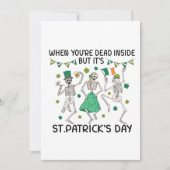 Als je van binnen dood bent, maar het is St. Patri Feestdagenkaart (Voorkant)