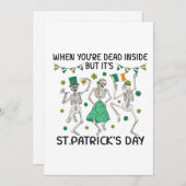 Als je van binnen dood bent maar het is St. Patric Feestdagenkaart (Voorkant / Achterkant)