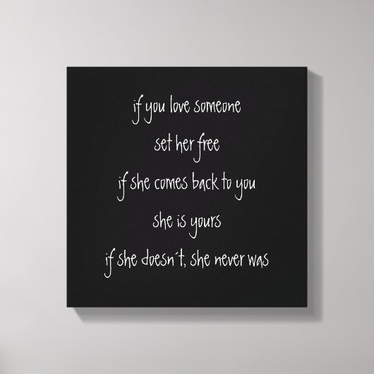 als je van haar houdt , citedoek canvas afdruk (Voorkant)