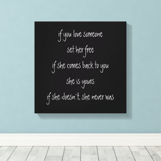 als je van haar houdt , citedoek canvas afdruk (Insitu (Houten vloer))