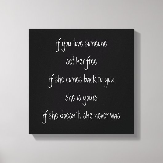 als je van haar houdt , citedoek canvas afdruk (Voorkant)