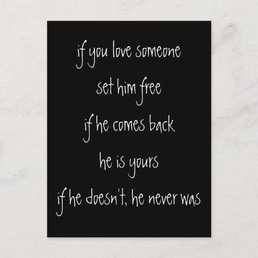 als je van hem houdt, citeer briefkaart (Voorkant)