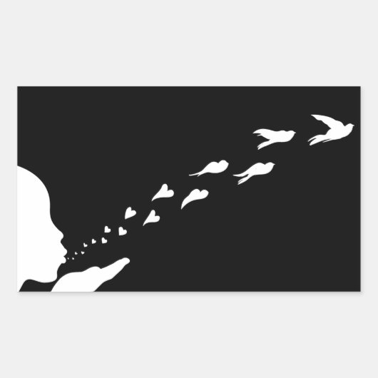 Als je van iets houdt, laat het dan vrij. rechthoekige sticker (Voorkant)