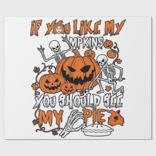 Als je van pompoenen houdt Halloween skelet taart_ Cadeaupapier
