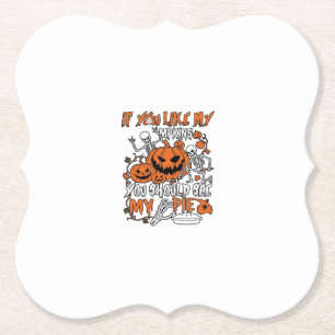 Als je van pompoenen houdt Halloween skelet taart_ Kartonnen Onderzetters