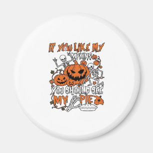Als je van pompoenen houdt Halloween skelet taart_ Magneet