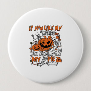Als je van pompoenen houdt Halloween skelet taart_ Ronde Button 4,0 Cm