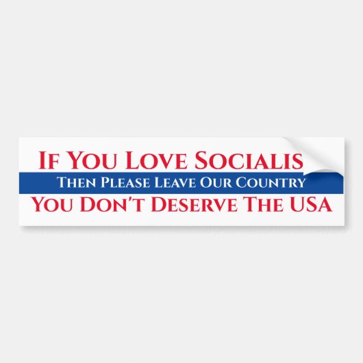 Als je van socialisme houdt bumpersticker (Voorkant)