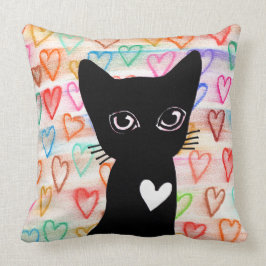 Als je van zwarte katten houdt, hart voor je PILLO Kussen