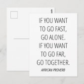 Als je ver wilt gaan, ga dan samen briefkaart (Voorkant / Achterkant)