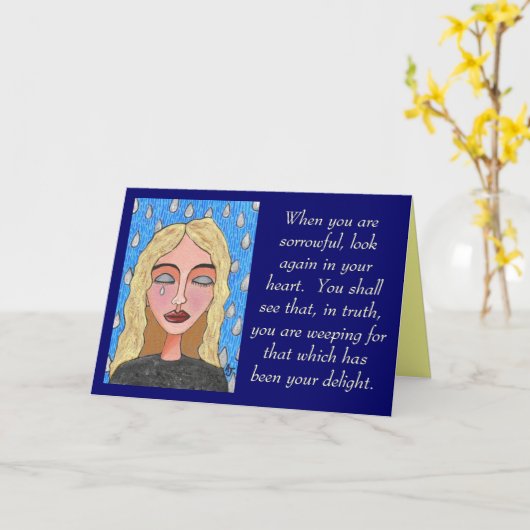 Als je verdrietig bent... - kaart (Gele Bloem)