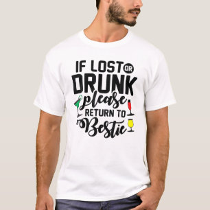 Als je verdwaald of dronken bent, neem dan contact t-shirt