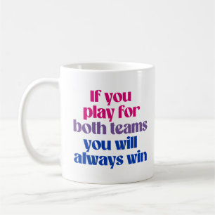 Als je voor beide teams speelt, win je altijd koffiemok
