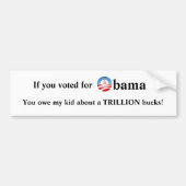 Als je voor Obama stemde Bumpersticker (Voorkant)