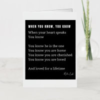 Als je weet, spreekt je hart een liefdesgedicht