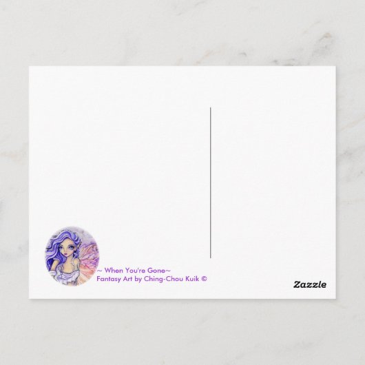 Als je weg bent - Briefkaart (Achterkant)