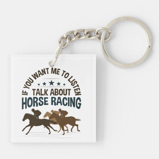 Als je wilt dat ik luister, praat dan over paarden sleutelhanger (Achterkant)
