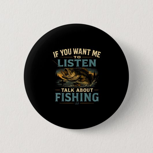 Als je wilt dat ik praat over vissen ronde button 5,7 cm (Voorkant)
