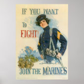 Als je wilt vechten tegen de mariniers poster (Voorkant)