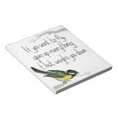 Als je wilt vliegen, geef dan op wat je weegt. notitieblok (Schuin)