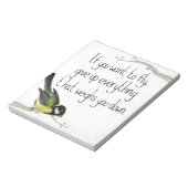 Als je wilt vliegen, laat dan los wat je omlaag tr notitieblok (Linkerzijde)