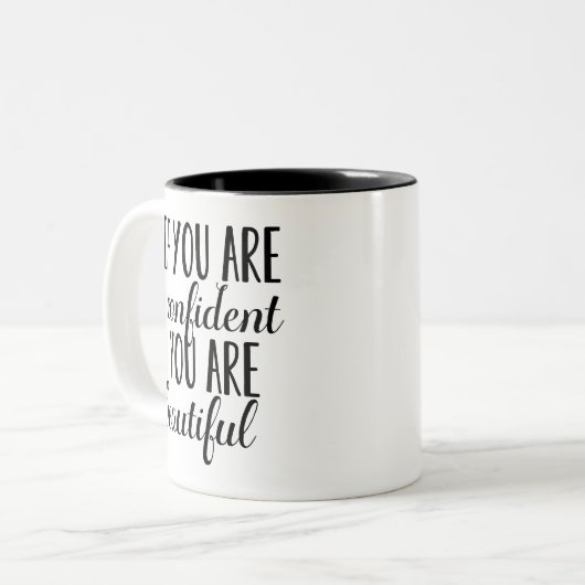 Als je zeker bent dat je mooi bent tweekleurige koffiemok (Voorkant links)
