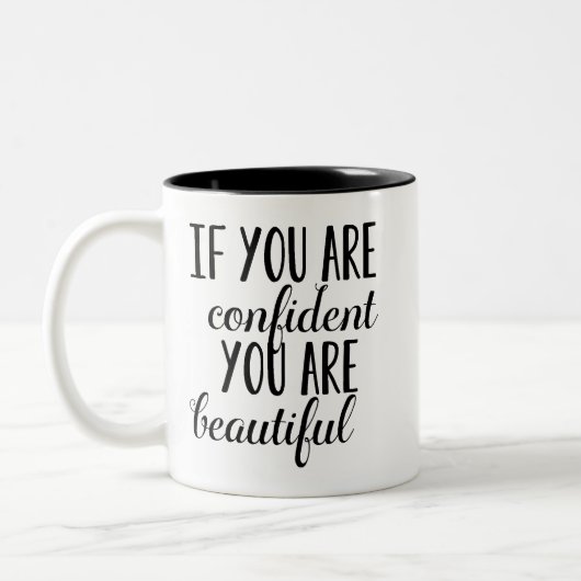 Als je zeker bent dat je mooi bent tweekleurige koffiemok (Links)