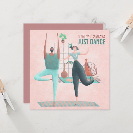 Als je zin hebt om te dansen, dans dan gewoon Zen  Kaart (Voorkant / Achterkant in situ)